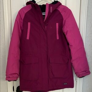 Girls Squall Warerproof Lands' End Parka - Pink and Magenta